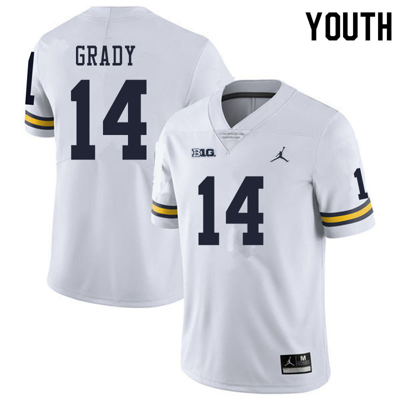 Youth #14 Kyle Grady Michigan Wolverines College Football Jerseys Sale-White